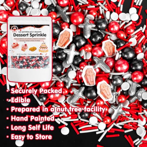 Halloween Edible Sprinkles (Red Black)