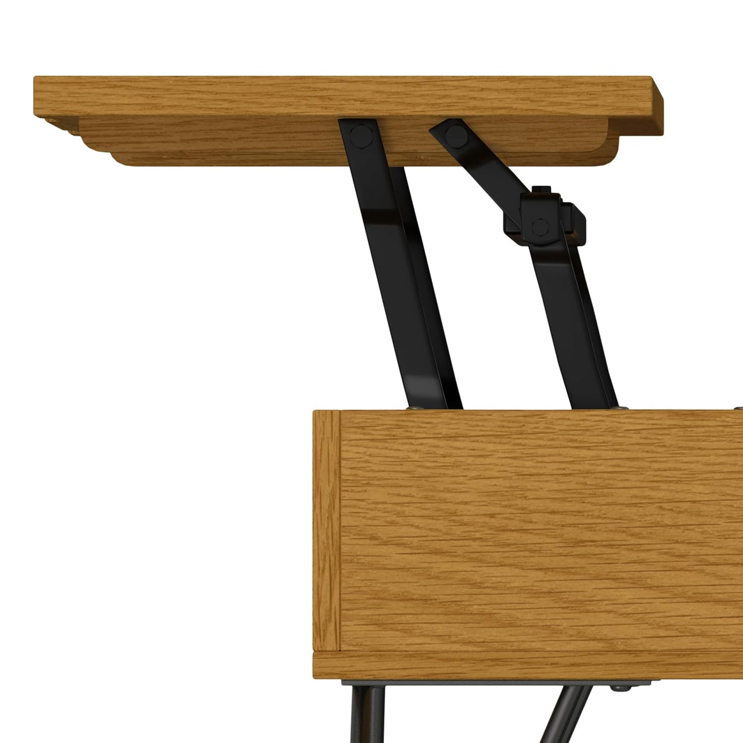 Hunter 36" Wide Oak Veneer Metal Rectangular Coffee Table in Oak