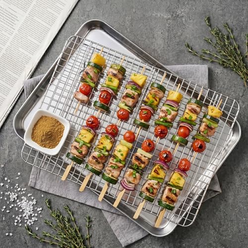 Large Baking Sheet with Wire Rack (20*14 Inch)