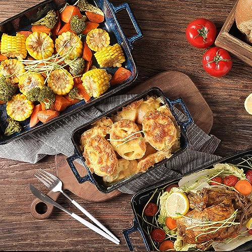 Ceramic Bakeware Set (Set of 3 / Blue)