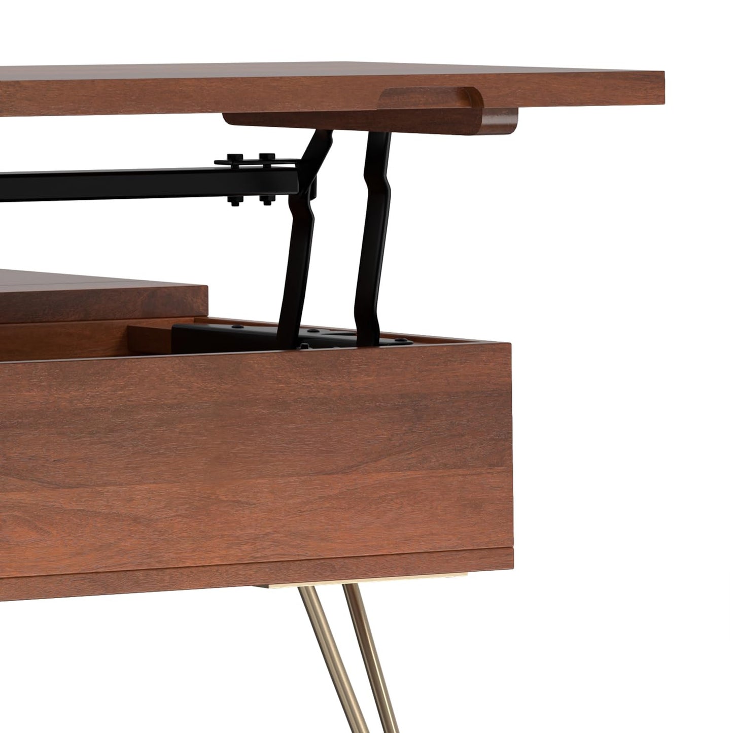 Hunter 32" Wide Solid Mango Wood Coffee Table in Umber Brown
