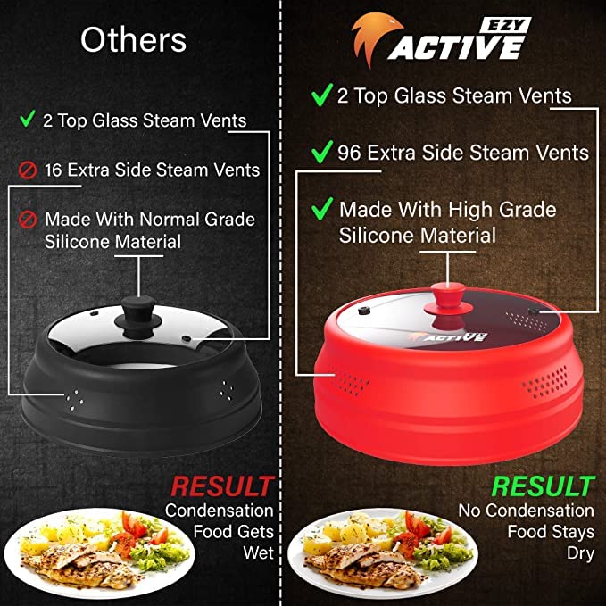 Collapsible Microwave Cover for Food (Red)