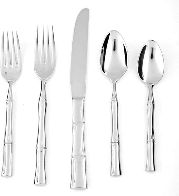 FORTESSA Royal Pacific 18/10 Stainless Steel Flatware, 5 Piece Place Setting With Table Knife, Forks and Spoons (Service For 1), Dishwasher Safe, Polished