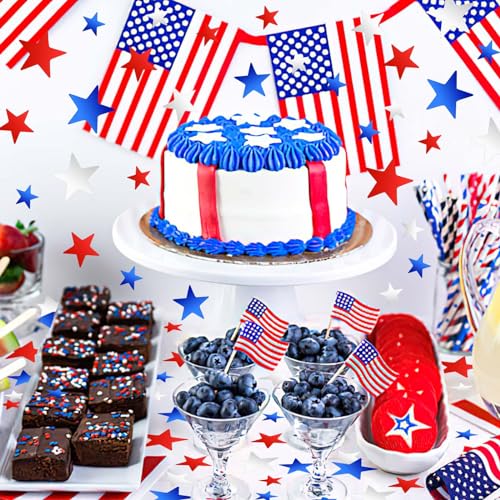 4th of July Confetti Red White and Blue Table Decorations
