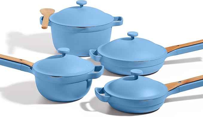 Our Place Cookware Set - 13-Piece Kit Including the Always Pan, Perfect Pot and Spatulas | Multifunctional, Toxin-Free Nonstick | Heat Safe up to 450°F | Oven, Stove, Induction | Forget-Me-Not Blue