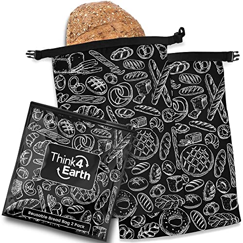 Premium Black Reusable Bread Bags for Homemade Bread
