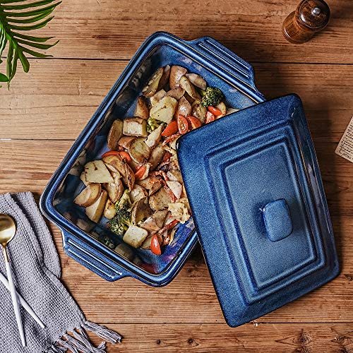 Ceramic Casserole Dish With Lid (Nebula Blue)