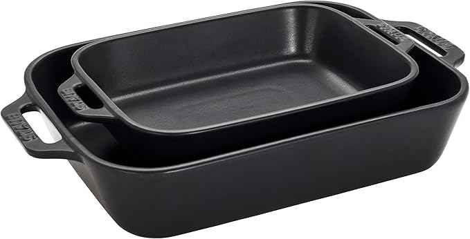 Staub Ceramic Stoneware 5-Pc Mixed Baking Dish Set – Matte Black