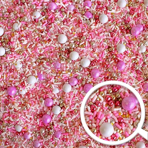 Pink Velvet Sprinkle Mix (Pink, White, Silver, Gold)