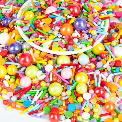 Edible Rainbow Pearl Sprinkles (Rainbow Mix)