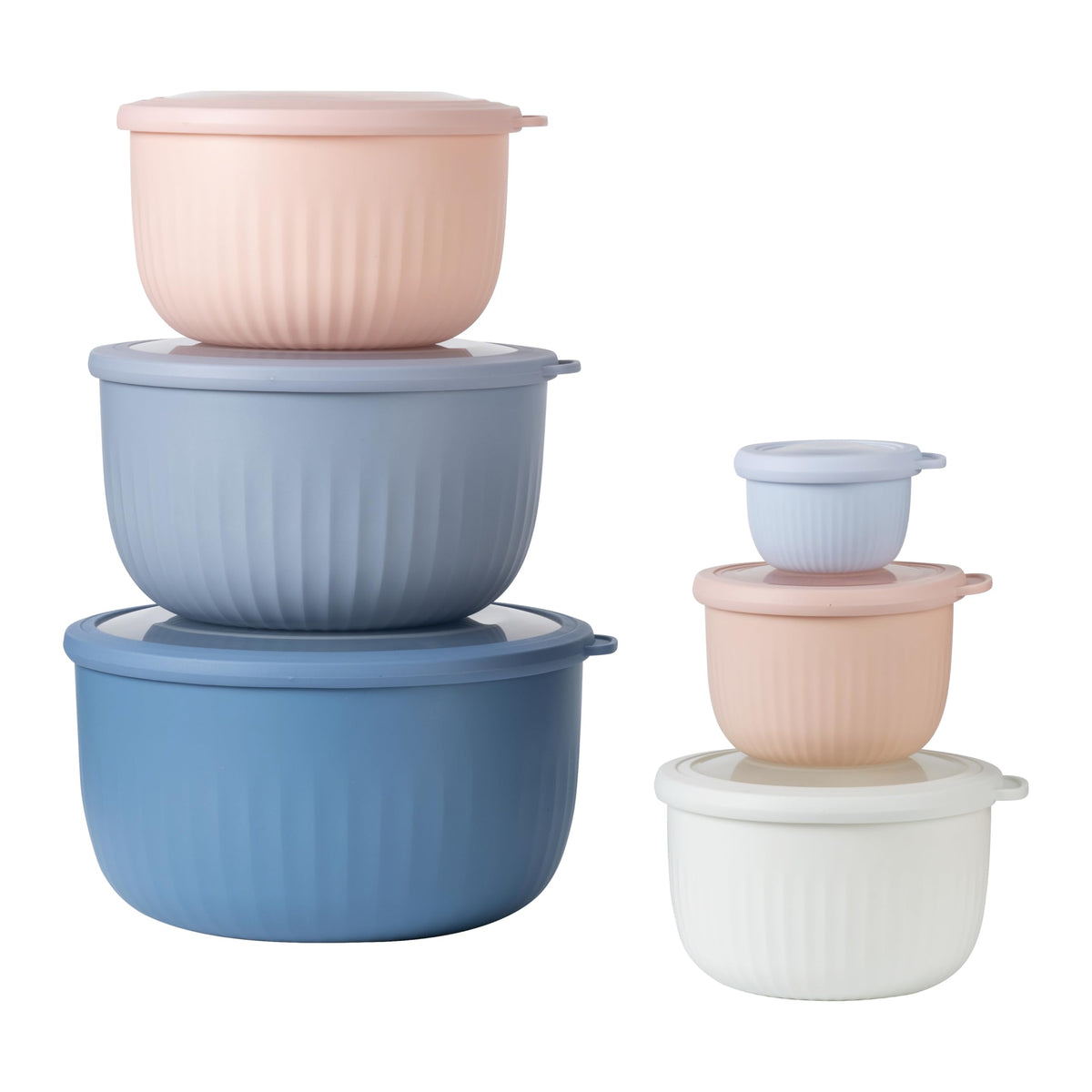 Prep Bowls with Lids (Blue/Pink / 12 Piece Set - Deep Bowls)
