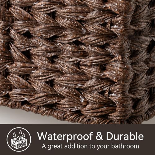 Wicker Storage Baskets for Shelves (Brown / 13"L x 8¼"W x 7"H)
