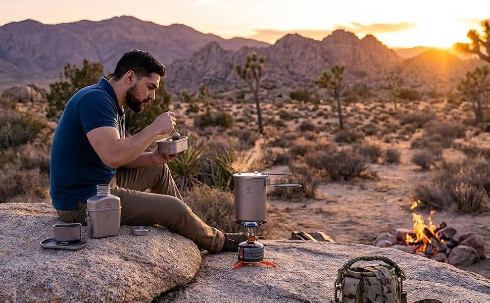 Titanium Pressure Cooker Pot 1800ml Camping PFAS