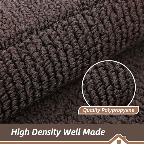 30x18 Inch Kitchen Rugs Non Slip Washable Kitchen Sink Rug (1'6" x 2'6" (Semicircular) / Brown)