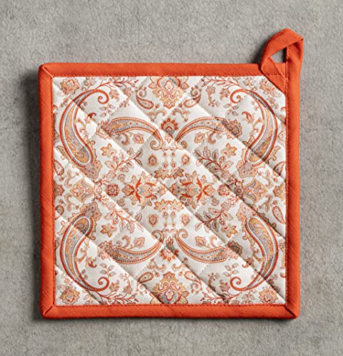 Pot Holders 100% Cotton Potholders (059 - Cachemire / 8" x 8" (Pot Holder Pack of 2))