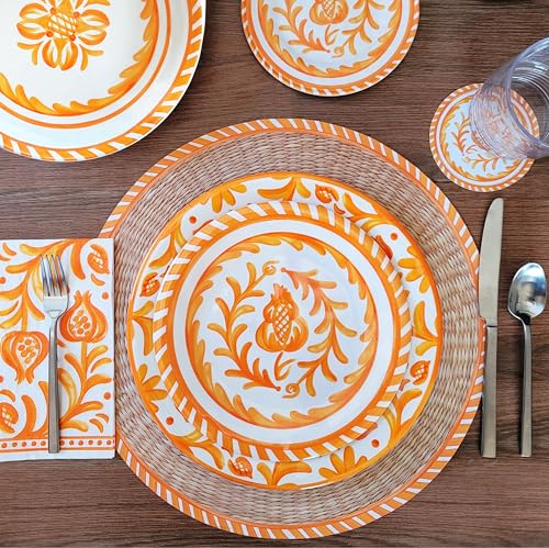 Luxury Melamine 18 Piece Dinnerwear Set (Sicily Orange)