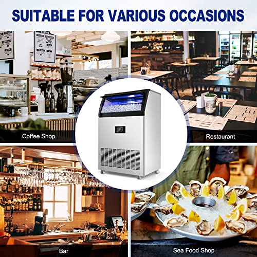 Commercial Ice Maker Machine 250LBS (Clear Ice Cubes - 250LBS/24H)