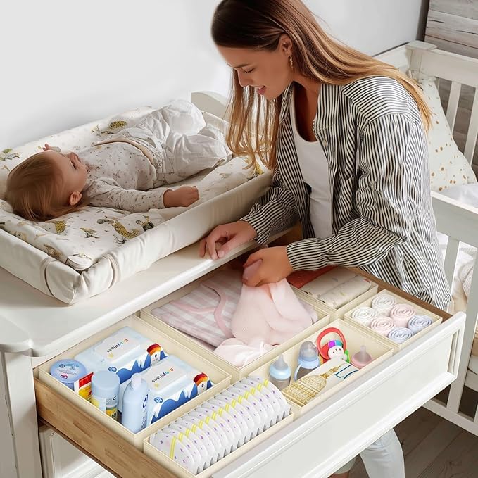 Drawer Organizer Clothes 16 Pack (Beige / 16 Pack)