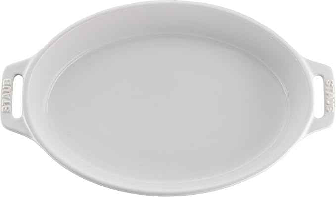 STAUB Ceramic Oval Baking Dish Set, 2-piece, White