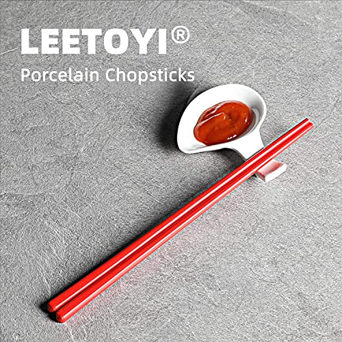 Ceramic Chopsticks Set of 5 (Red)