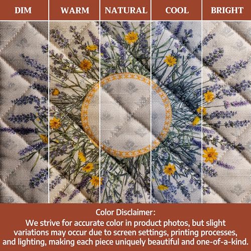 100% Cotton Oven Mitt & Pot Holder Set (016 - Fanny Lavender / 7.5" x 13" & 8" x 8" (Oven Mitt & Pot Holder))