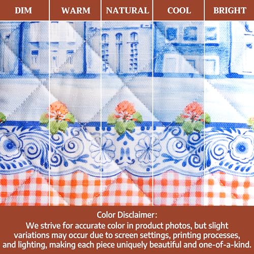100% Cotton Oven Mitt & Pot Holder Set (008 - Amsterdam Canals / 7.5" x 13" & 8" x 8" (Oven Mitt & Pot Holder))