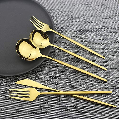 Shiny Gold Silverware Set (Service for 4 / Gold)