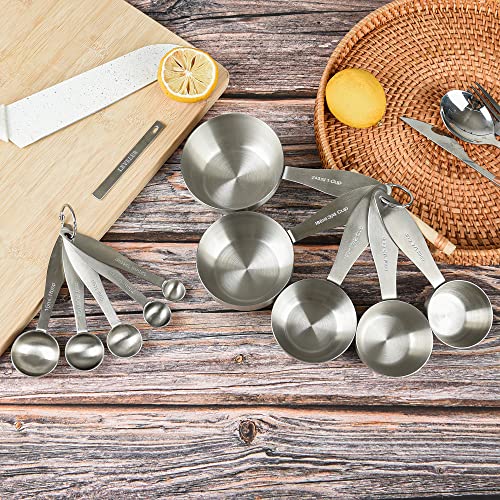 Stainless Steel Measuring Cups and Spoons Set