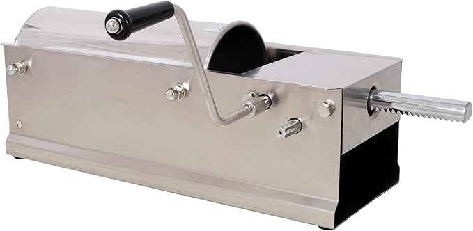 5L Manual Sausage Stuffer - Horizontal Stainless Steel Sausage Maker with 4 Nozzles & Gear Drive for Food Artisans & Small Business - Large Capacity Sausage Filler for Home Kitchen & Comme