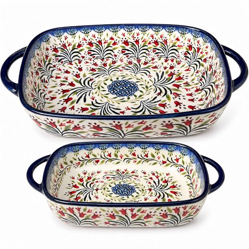 2 Piece Polish Pottery Style Ceramic Baking Dish Set (2 Count)