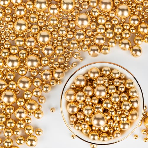 Edible Gold Pearl Sprinkles for Cake Decorating (Gold Pearl)