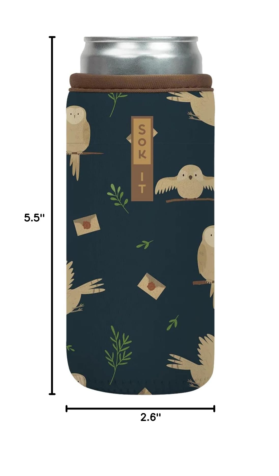 CanSok Sleeve for Beer & Soda Insulated Neoprene Cover (Acceptance Letter / 12oz Slim Can Sleeve)