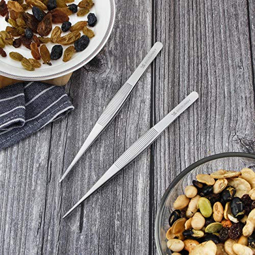 6.5 Inch Kitchen Tweezers Fine Tweezer Tongs (6.5" Tweezers)