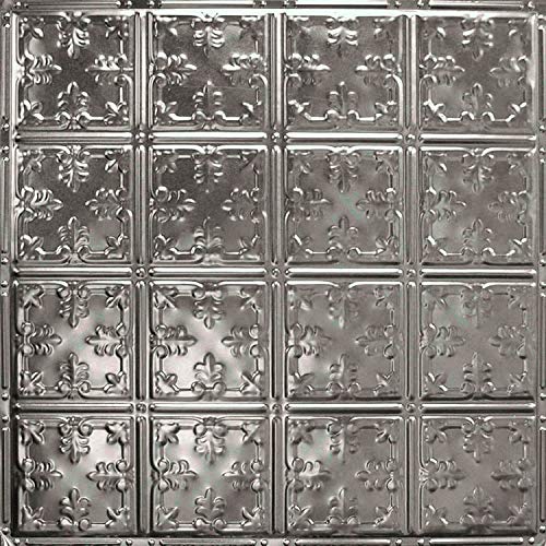 Tin Backsplash [5 (Pattern #21 Fleur-de-lis / Stainless Steel Gloss)
