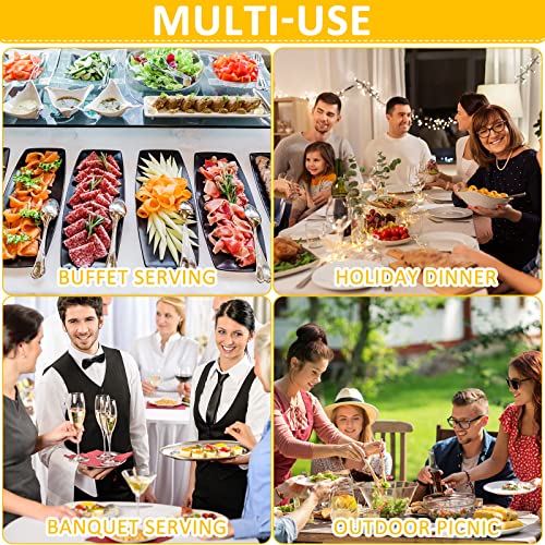 12 Pcs Stainless Steel Serving Spoons Set for Buffet 8.3 Inches Large Serving Utensils Dishwasher Safe Metal Polished Buffet Spoons for Food Cooking Catering Kitchen Banquet Restaurant Gifts