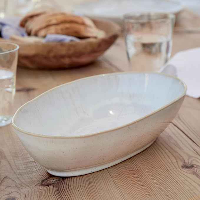 Casafina Ceramic 12.25" x 6.75" Oval Baker - Eivissa Collection, Sea Blue | Oven & Dishwasher Safe Bakeware | Food Safe Glazing | Restaurant Quality Dinnerware
