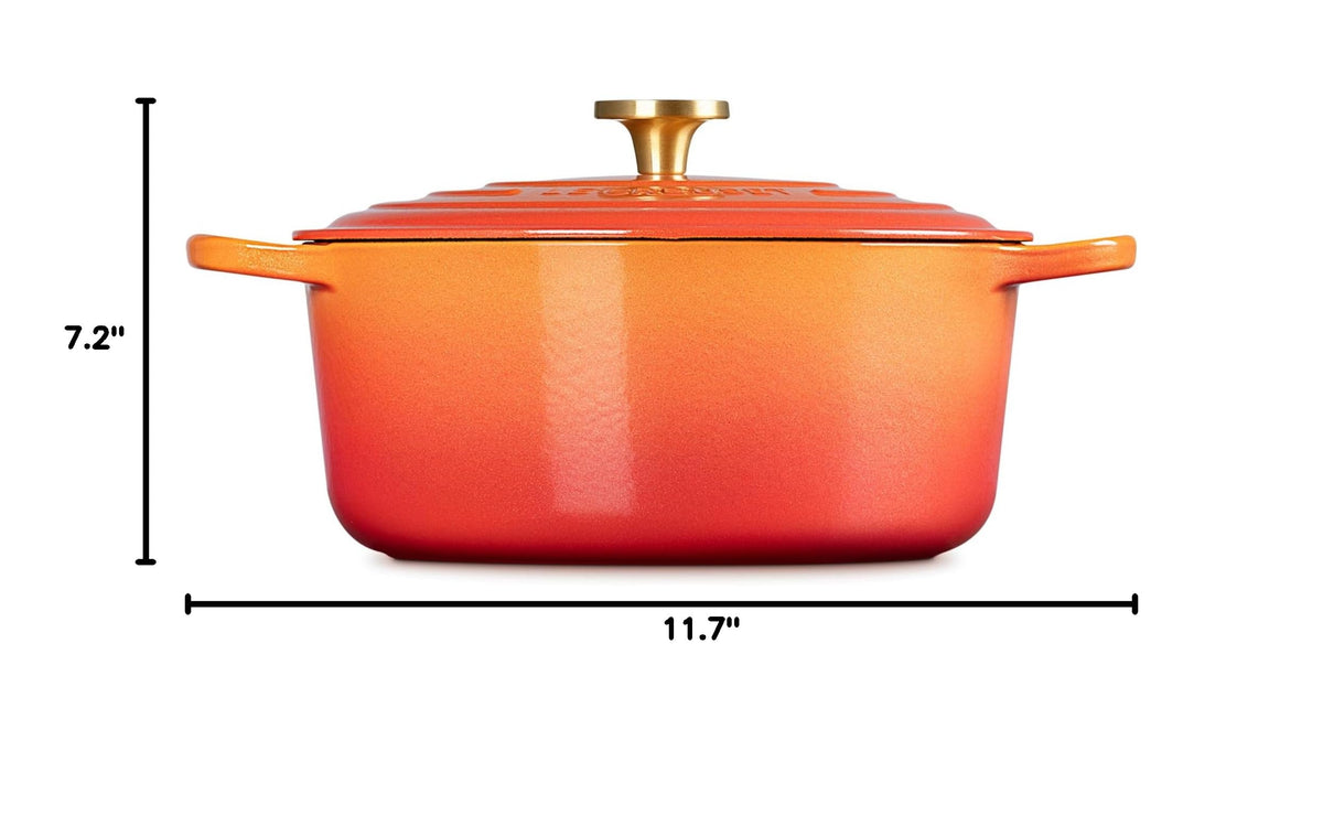 Enameled Cast Iron Round Dutch Oven (Flamme Doree / 7.25 Qt)