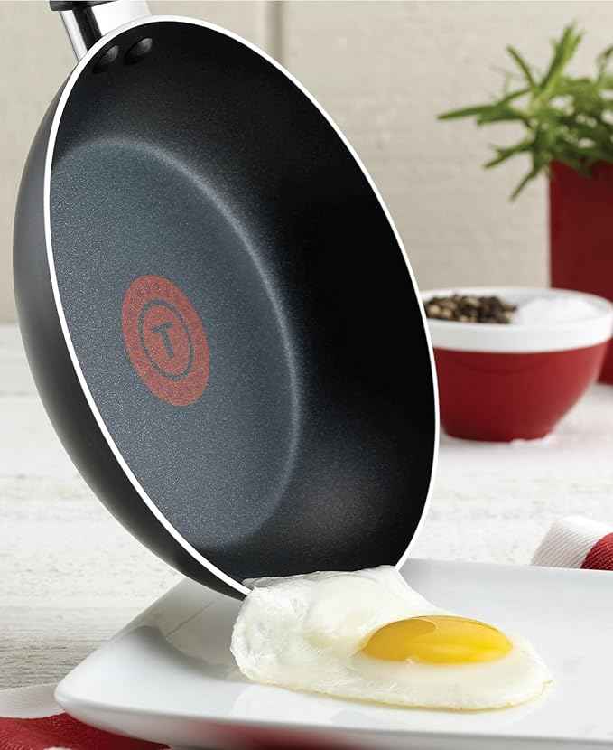 T-fal Initiatives Nonstick Cookware Set 18 Piece, Oven Broiler Safe 350F, Kitchen Cooking Set w/Fry Pans, Saucepans, Stockpots, Skillet, Spoons, Lids Pots and Pans Set, Dishwasher Safe, Stone Grey