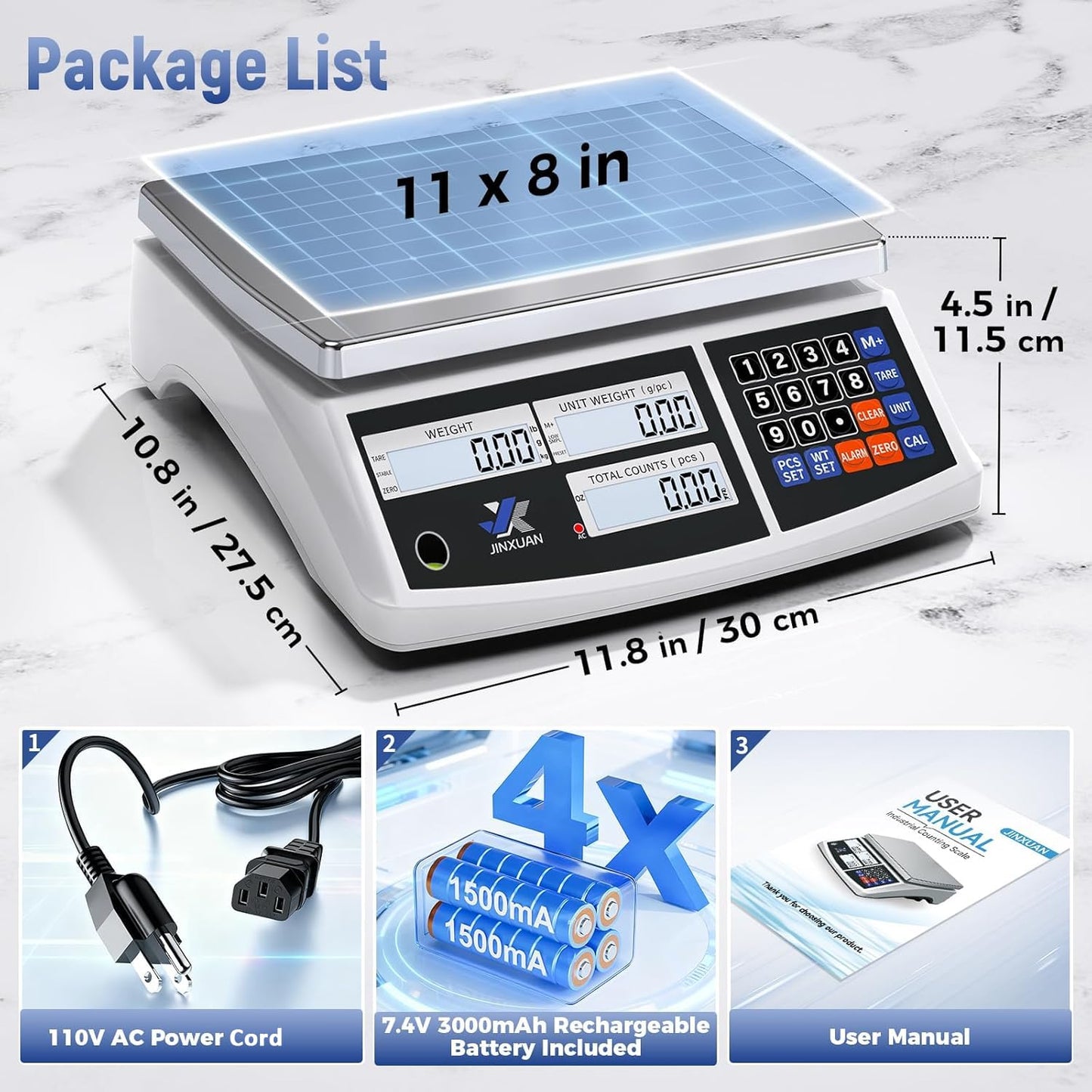 Industrial Counting Scale 66lb (30kg x 0.5g)