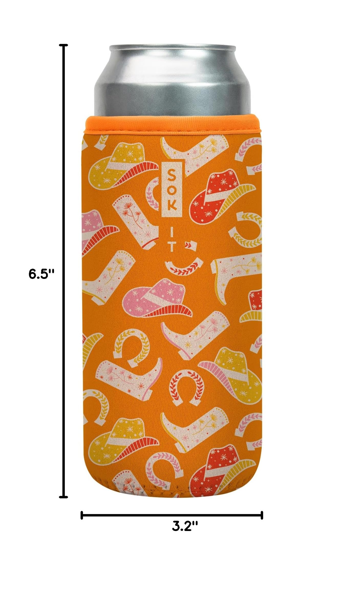 CanSok Sleeve for Beer & Soda Insulated Neoprene Cover (Cowgirl Couture / 25oz Can Sleeve)