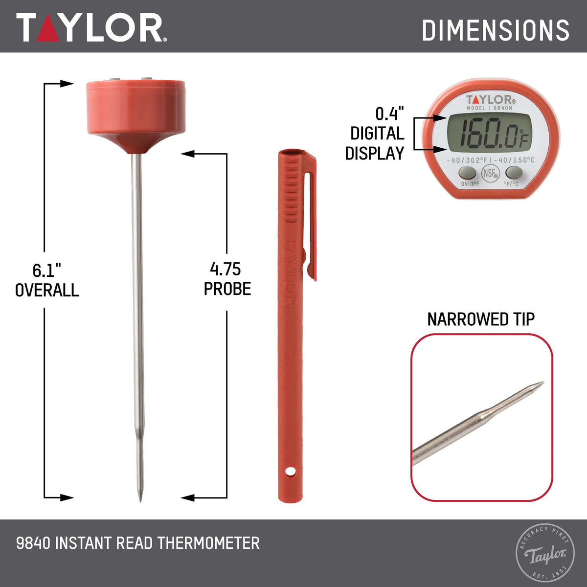 Instant Read Digital Meat Food Grill BBQ Cooking Kitchen Thermometer