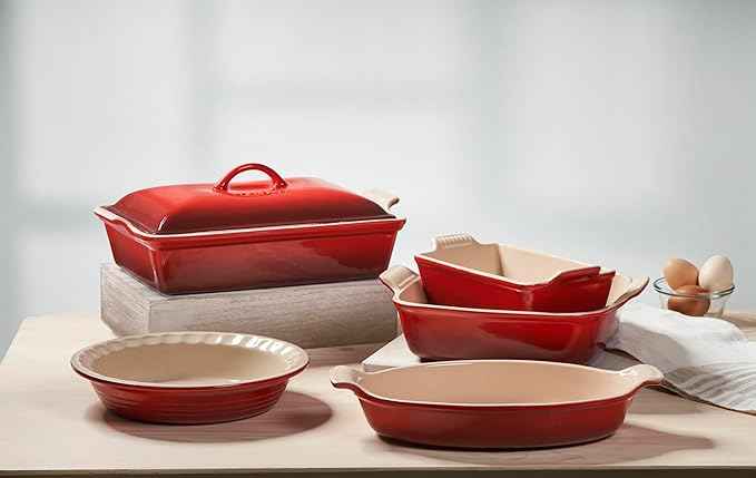 Le Creuset Stoneware Heritage Loaf Pan, 9" x 5" x 3" (1.5 qt.), Cerise
