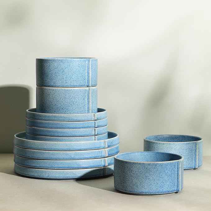 Stone Lain Bao 12-Piece Dinnerware Set Stoneware, Blue