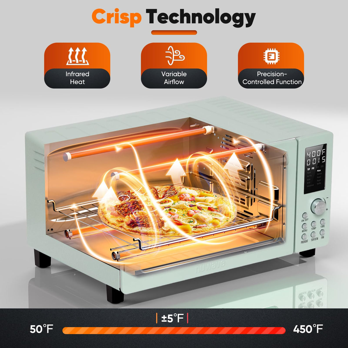 Bravo Pro Convection Air Fryer Toaster Oven Combo (Mint)