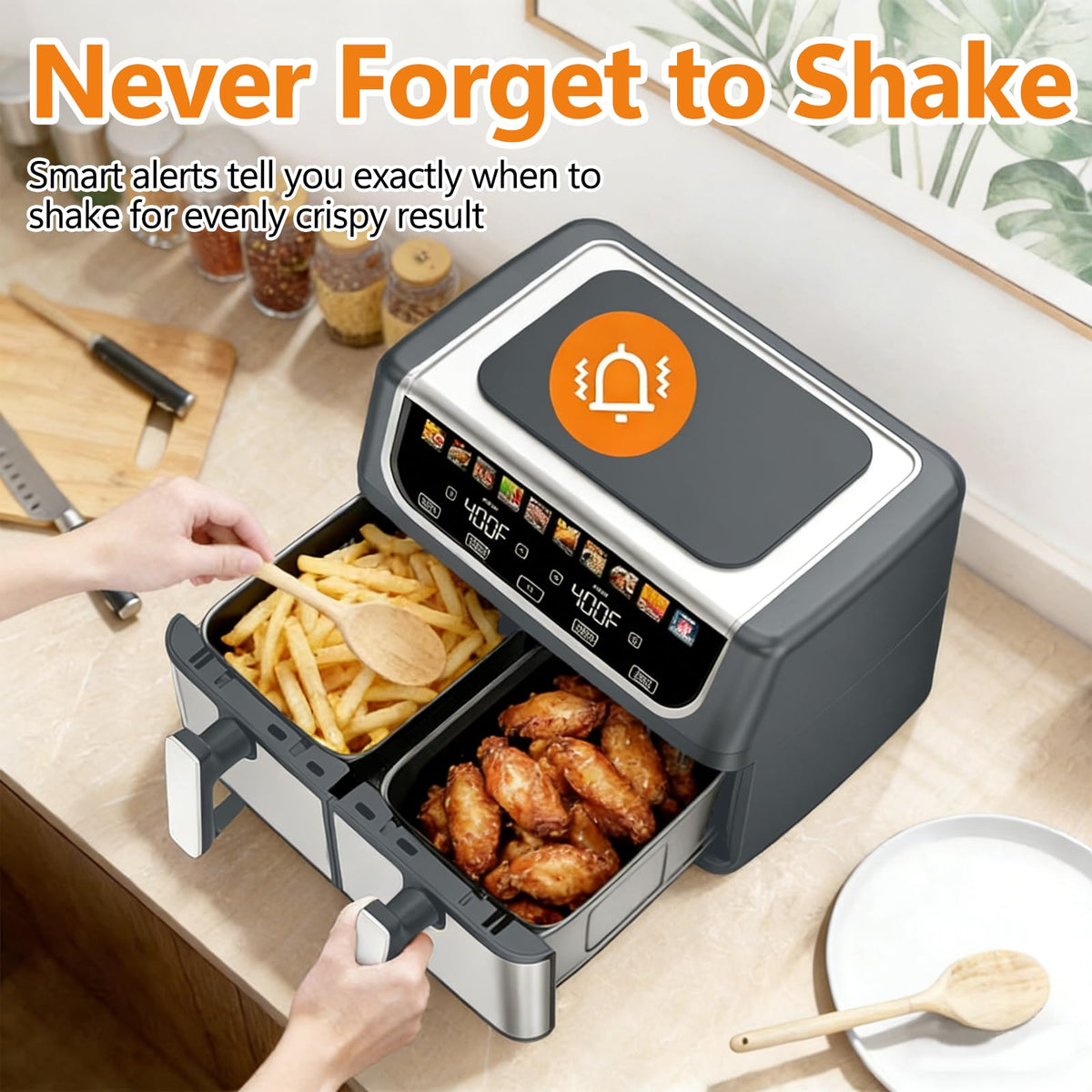 9.5 Qt Dual Basket Air Fryer (Gray-9.5Qt-V1 / 9.5Qt(Dual Style))