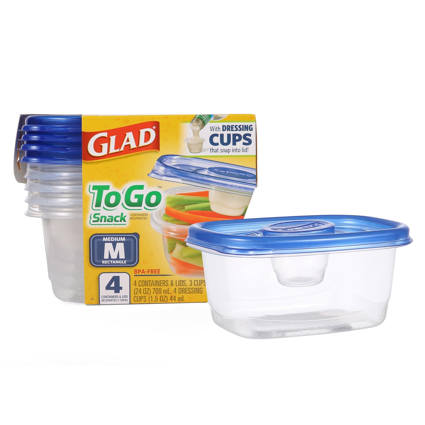 GladWare To Go Medium Rectangle Snack Containers (Rectangle / 24 oz - 8 Count)