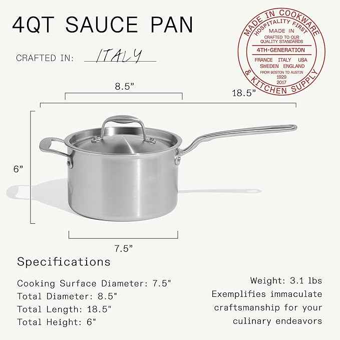 Made In Cookware | 7-Piece Ceramic Non Stick Pot and Pan Set (Stainless Handle) | 5-Ply Stainless Clad | Professional Cookware | Crafted in Italy | Induction Compatible