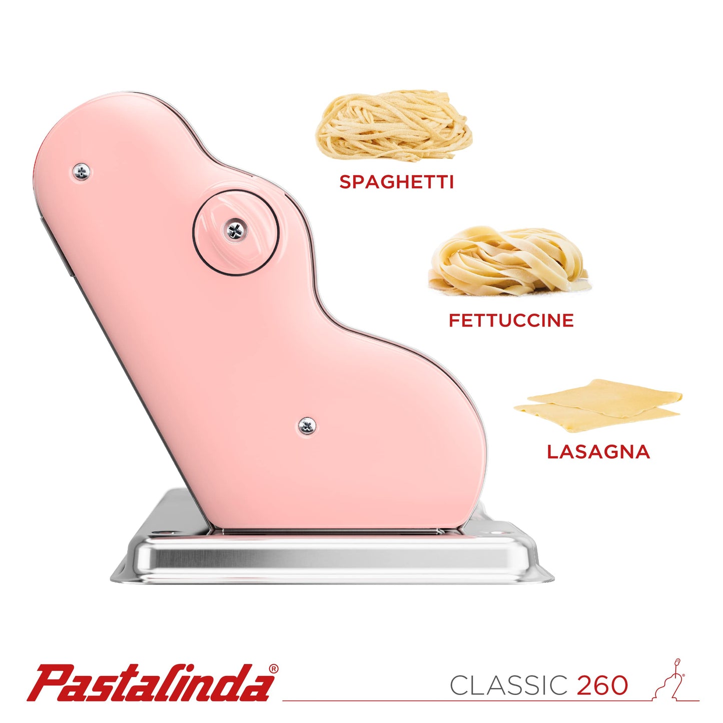 Classic 260 Pasta Maker Machine (Pink)