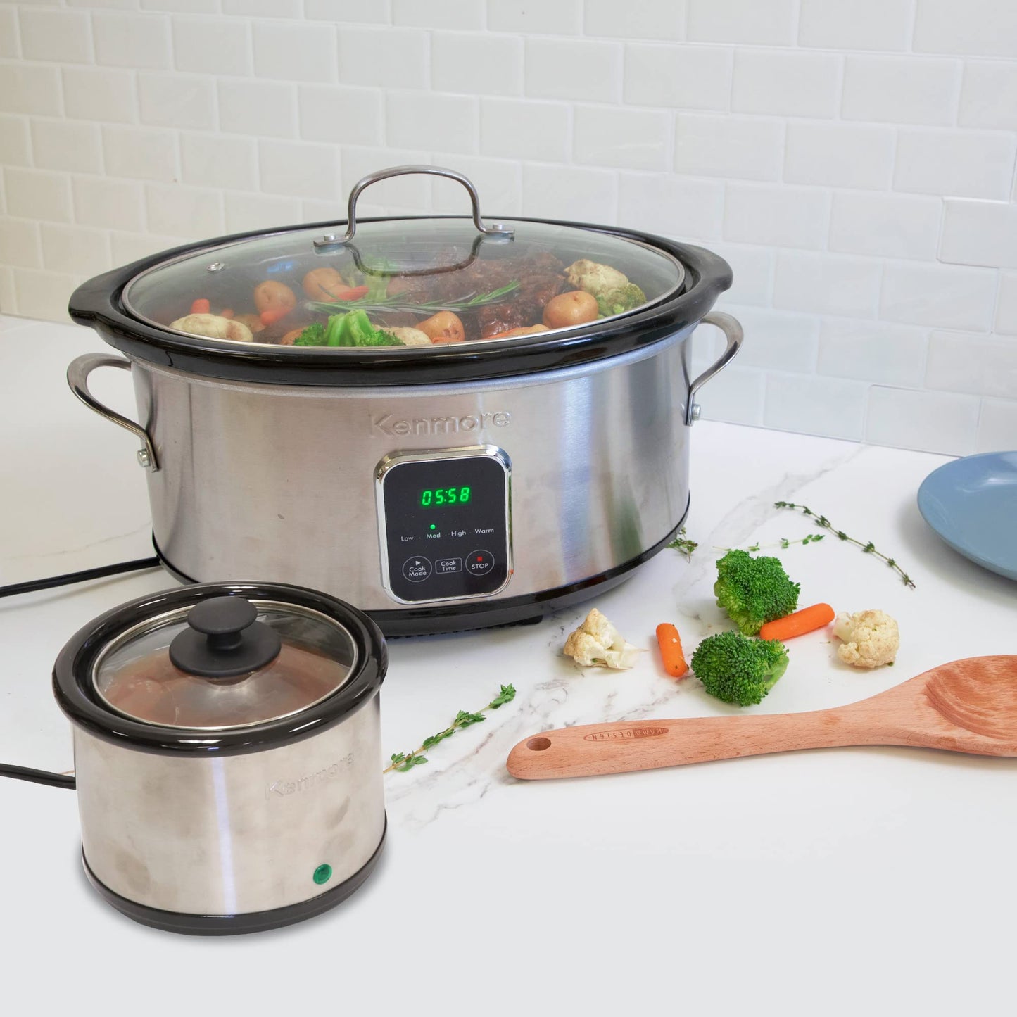 Kenmore 7 Quart Slow Cooker Programmable Kitchen Appliance Dipper Sauce (7 Qt Slow Cooker)