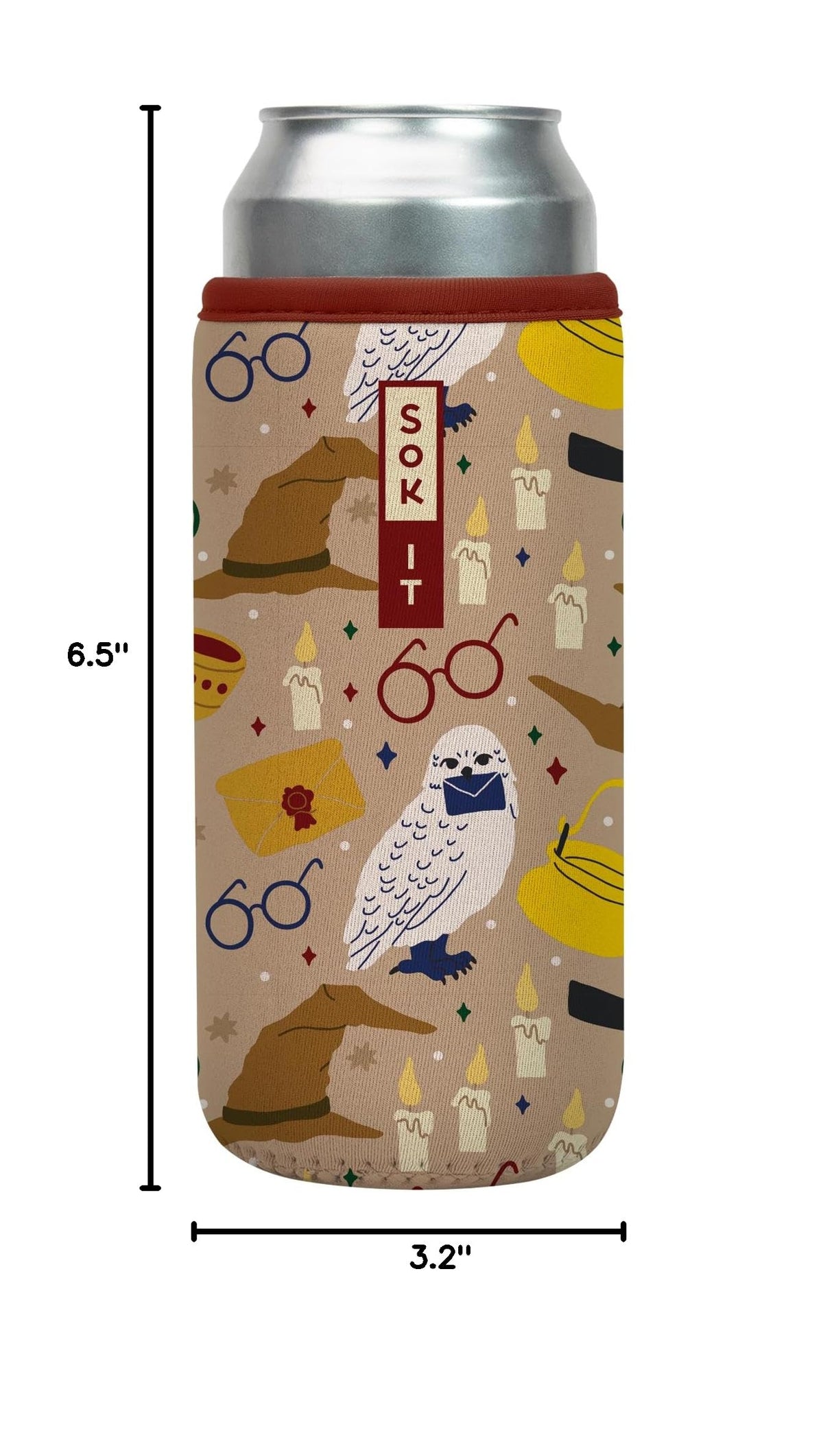 CanSok Sleeve for Beer & Soda Insulated Neoprene Cover (Horcrux / 25oz Can Sleeve)